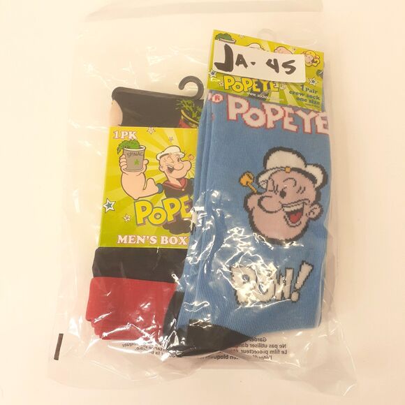 POPEYE Novelty Boxer Briefs Mens Sz L 36-38 Including 1 Pair of POPEYE Socks NWT - Picture 5 of 5